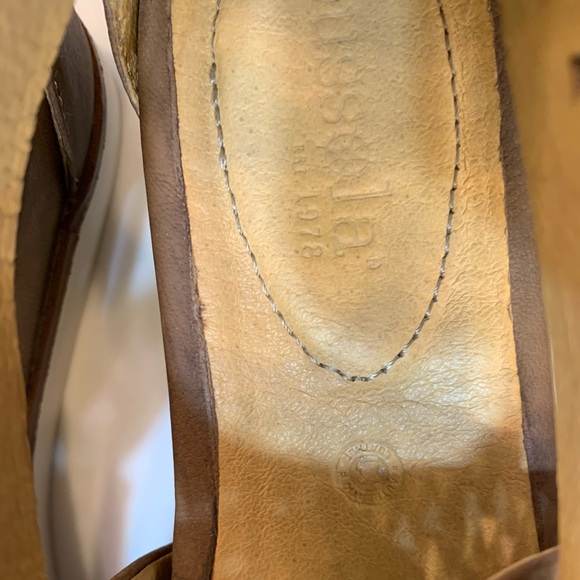 🔥 BUSSOLA LEATHER zip back brown sandals women’s size 37 7 -  7.5 - Picture 3 of 15